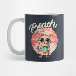 Beach Please Funny Summer Cat Mug